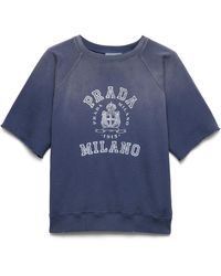 Prada - Camiseta En Felpa De Algodón - Lyst