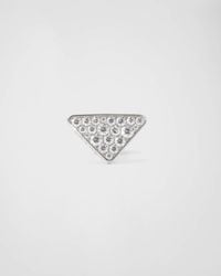 Prada - Boucle D’Oreille Unique Eternal En Or Blanc Et Diamants - Lyst