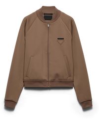 Prada - Brand-Patch Stretch-Woven Bomber Jacket Xxl - Lyst