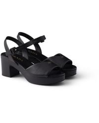 Prada - Padded Nappa Leather Sandals, Size 35 - Lyst