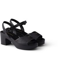 Prada - Sandalias De Napa Acolchadas, Mujer, Talla - Lyst