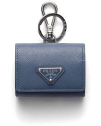 Prada - Saffiano Leather Headphone Case With Keychain, Aviation - Lyst