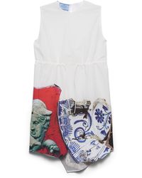 Prada - Printed Compact Fabric Dress - Lyst