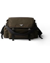 Prada - Explore Re-Nylon And Leather Bag - Lyst