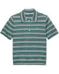 Prada - Short-Sleeved Striped Cotton Polo Shirt - Lyst