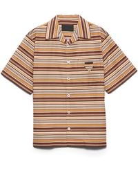 Prada - Camisa De Bolera De Algodón A Rayas - Lyst