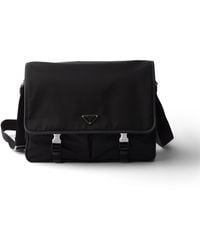 Prada - Re-Nylon And Saffiano Leather Shoulder Bag - Lyst