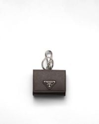Prada - Étui Pour Écouteurs En Cuir Saffiano Avec Porte-Clés, Homme - Lyst