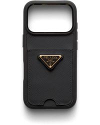 Prada - Saffiano Leather Case For Iphone 16 Pro Max - Lyst