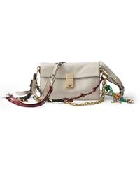 Prada - Soft Sound Small Leather Shoulder Bag With Charms - Lyst