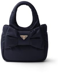 Prada - Mini Padded Re-Nylon Bag With Bow - Lyst