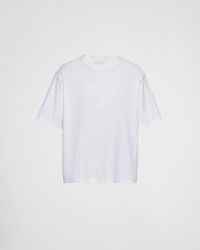Prada - T-Shirt Aus Technischer Baumwolle - Lyst