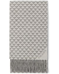 Prada - Symbole Double Wool And Cashmere Scarf - Lyst