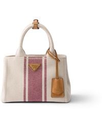 Prada - Jardinière Small Cotton Canvas Bag - Lyst