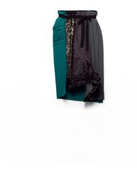 Prada - Technical Taffeta Patchwork Skirt, Hematite - Lyst