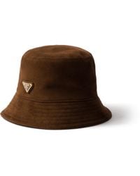 Prada - Sombrero De Pescador De Ante, Mujer, Talla - Lyst