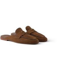 Prada - Nubuck Mules - Lyst