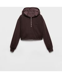 Prada - Reversible Cotton Jersey And Re-Nylon Hoodie - Lyst