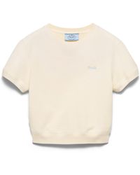 Prada - Cotton Fleece Crew-Neck T-Shirt - Lyst