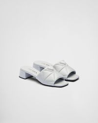 Prada - Quilted Nappa Leather Slides - Lyst