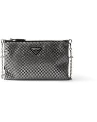 Prada - Mini-Studded Bag With Shoulder Strap - Lyst