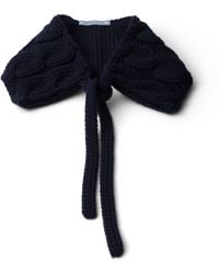 Prada - Cable-Knit Wool Collar - Lyst