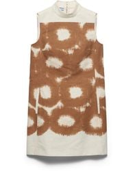 Prada - Printed Canvas Mini-Dress - Lyst
