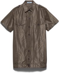 Prada - Short-Sleeved Taffeta Shirt - Lyst