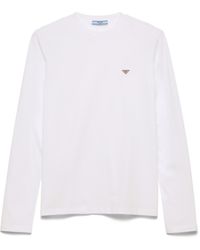 Prada - Camiseta De Punto De Manga Larga, Mujer, Talla - Lyst