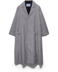 Prada - Single-Breasted Light Mohair Coat - Lyst