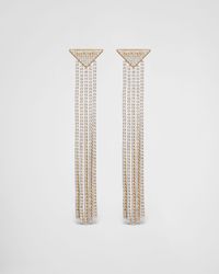 Prada - Crystal Logo Jewels Zirconia Earrings - Lyst