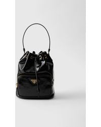 Prada - Duet Naplak Patent Leather Bucket Bag - Lyst