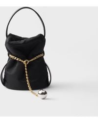 Prada - Petit Sac Noir Re-Nylon And Nappa Leather Mini Bucket Bag - Lyst