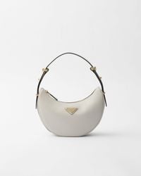 Prada - Arqué Leather Shoulder Bag - Lyst