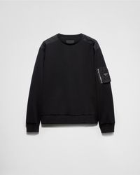 Prada - Cotton Fleece And Re-Nylon Sweatshirt - Lyst