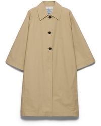 Prada - Single-Breasted Cotton Canvas Coat - Lyst