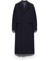 Prada - Double-Breasted Wool Coat - Lyst