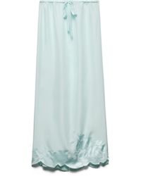 Prada - Falda Midi De Seda Habutai Bordada, Mujer, Talla - Lyst