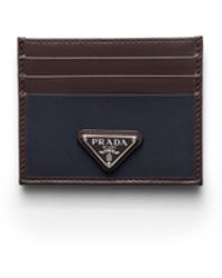 Prada - Speedrock Re-Nylon And Leather Card Holder - Lyst