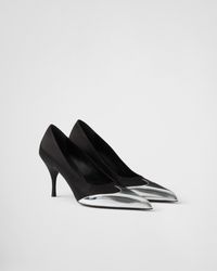 Prada - Satin And Metallic Leather Pumps - Lyst