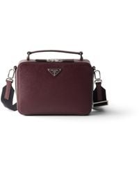 Prada - Brique Medium Saffiano Leather Bag - Lyst