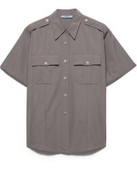 Prada - Short-Sleeved Poplin Shirt - Lyst