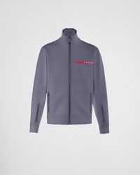 Prada - Recycled Double Jersey Zip-Up Sweatshirt - Lyst