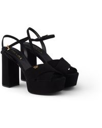 Prada - Suede Platform Sandals - Lyst