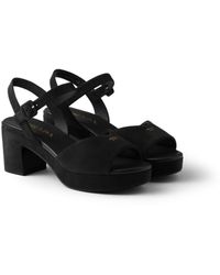 Prada - Padded Suede Sandals - Lyst