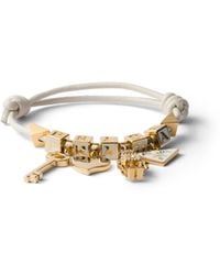 Prada - Nappa Leather And Metal Bracelet - Lyst