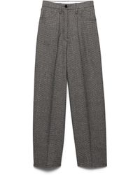 Prada - Prince Of Wales Check Mouliné Wool Pants, Slate - Lyst