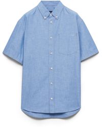 Prada - Short-Sleeved Chambray Shirt, Light - Lyst