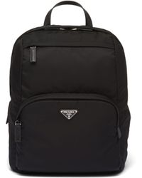 Prada - Re-Nylon And Saffiano Leather Backpack - Lyst