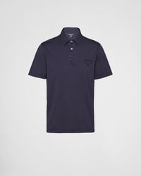 Prada - Short-sleeved Cotton Polo Shirt - Lyst